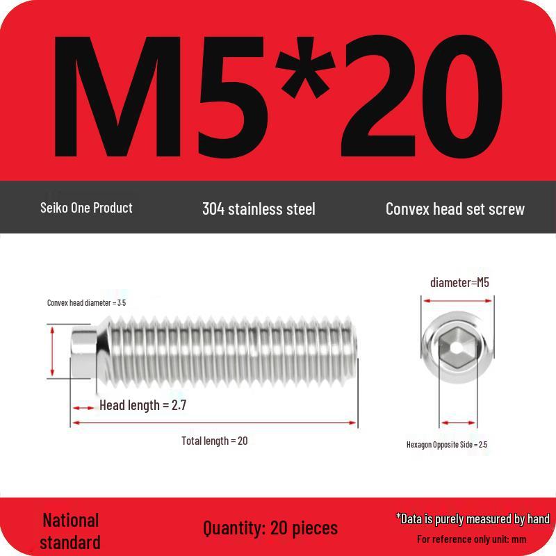304 Stainless Steel Cup Point Grub Screw - Sizes M3 To M10