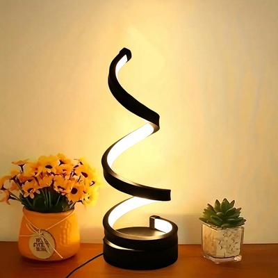 1PC Criativo Ouro S-shaped Três tons Luz USB Alimentado Lâmpada de Mesa Decoração