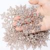 36 Pack Plastic Rose Gold Snowflake Ornaments , Hanging Decorations For Winter Christmas Tree