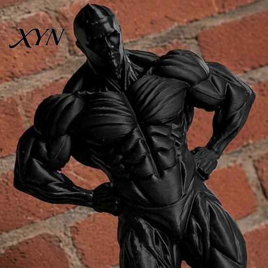 Study Room Figurine 3D Printed Muscle Man Figurine, Funny Muscular Desktop Sculpture, Matte Texture Sculpture Collectible Gym Fitness Statue, Gift for