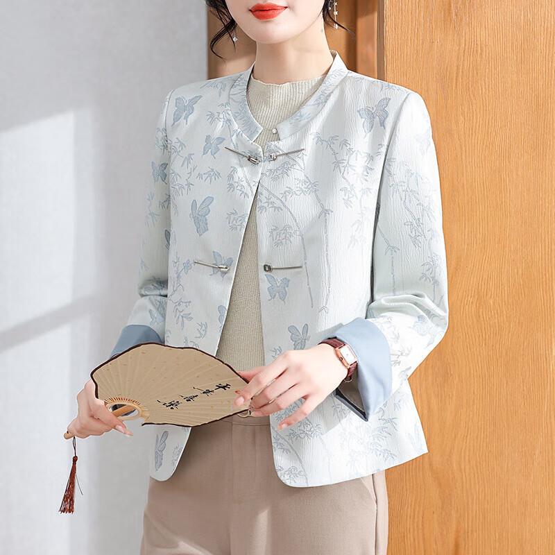 

Женский осенний кардиган в китайском стиле с цветочной вышивкой 4XL