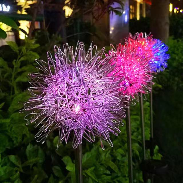 Solar Dandelion Lamp - Waterproof Outdoor Landscape Light with Ground Plug