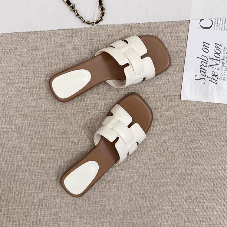 

Повседневная пляжная женская обувь лето новый темперамент носить сандалии толстый каблук универсальные плетеные полушлепанцы женские 40