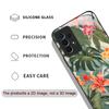 Fashion Palm Leaf Floral Pattern Tempered Glass Phone Case for Samsung Galaxy A56 A55 A54 A53 A52 A36 A14 A15 5G Anti-drop Cover