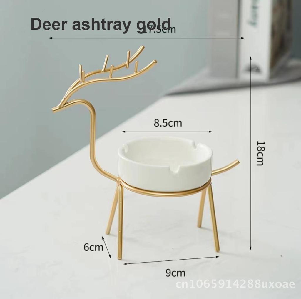 Nordic Creative Ceramic Ashtray Fashion Personality Living Room Office Decor Large Deer Small Deer Rabbit Flamingo Reindeer