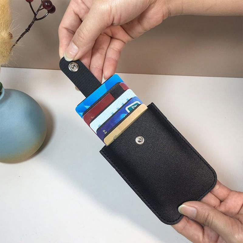 Pu Leather Credit Card Holder Bag 5Pcs Slots Men/Women Wallet Bank Leather Wallets With Money Clip Designer Cardholder