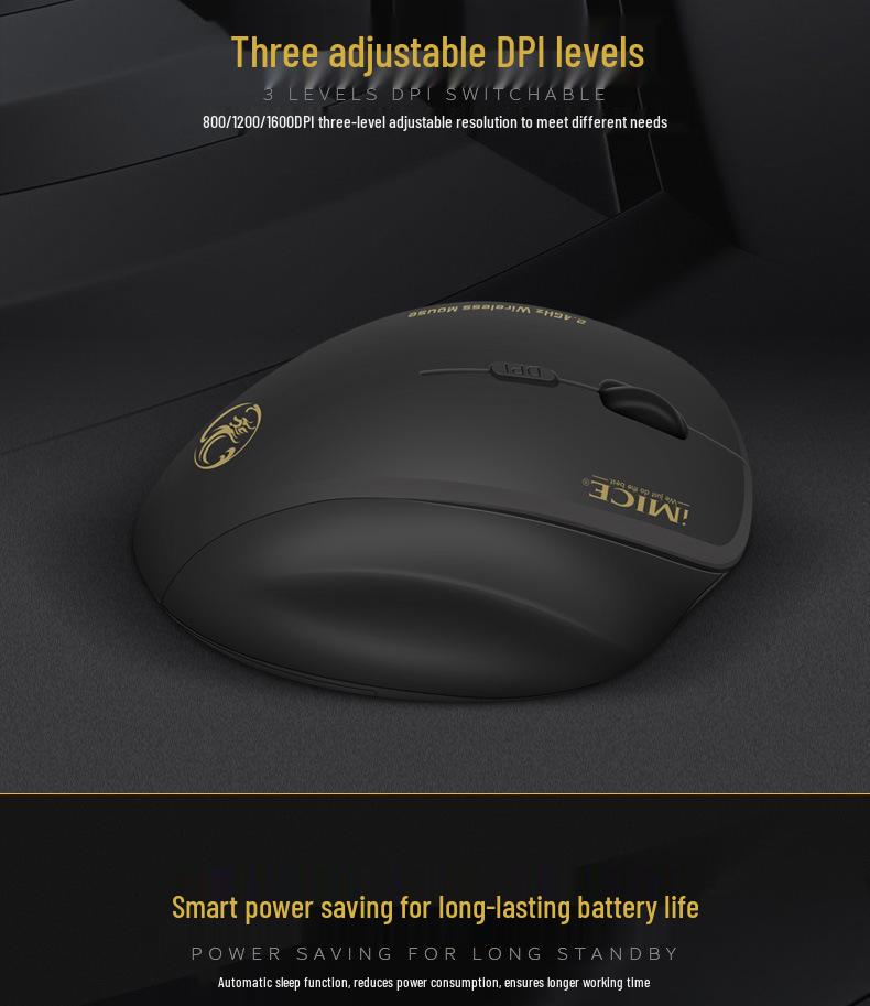 Ergonomic Wireless 6-Button Gaming & Office Mouse - Model G6