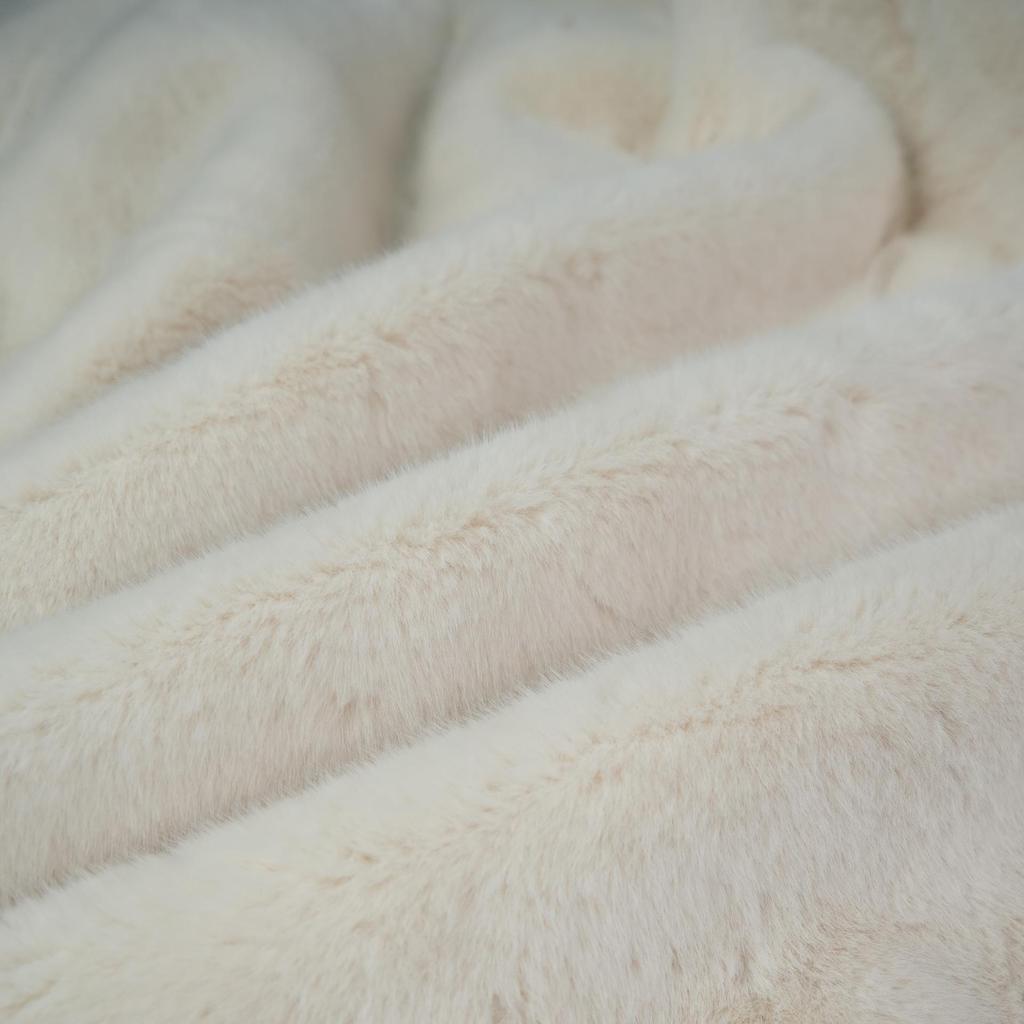 Women's Winter Faux Velvet Golden Mink Fur Long Coat with Hood