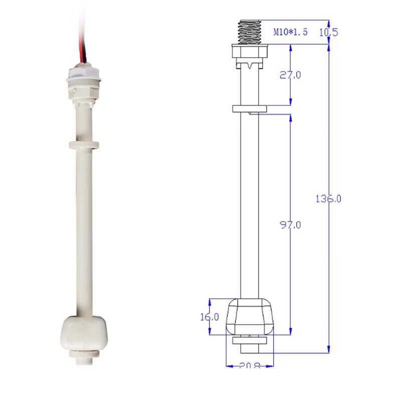 

PP Float Ball Water Level Sensor Switch CN plug (adapter included)