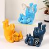 F26C Elephant Figurines Glasses Holder Resin Animal Statues Sunglasses Eyeglasses Display Stand Desktop Ornament