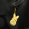 Kpop Lil Peep Rabbit Sad for Love Couple Drop Earring for Women Stainless Steel Gold Color Music Fans Earring Jewelry E3624S01