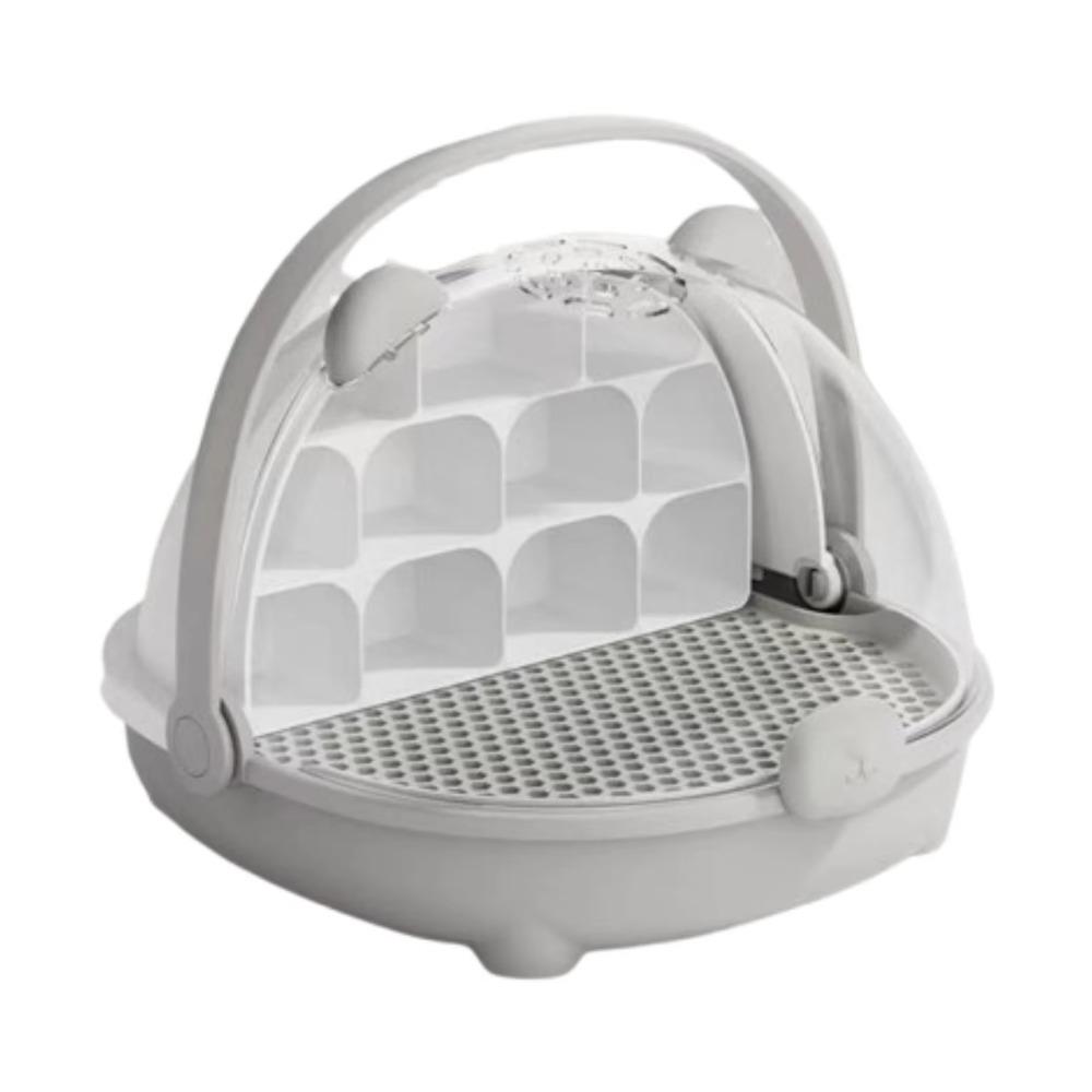 Breathable Hole Silkworm Breeding Box Folable Handle Plastic Insect Habitat Cage Visible Door Silkworm Observation Cabin Student