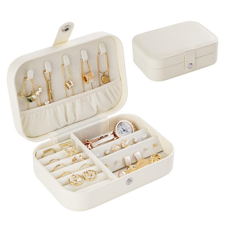 

Luxury Large-Capacity PU Jewelry Storage Box for Earrings, Necklaces, and Rings білий