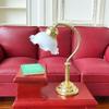 Bedroom White Table Lamp Miniature Furniture Model Doll Houses Accessory Realistic Lighting Toy Playset 1:12