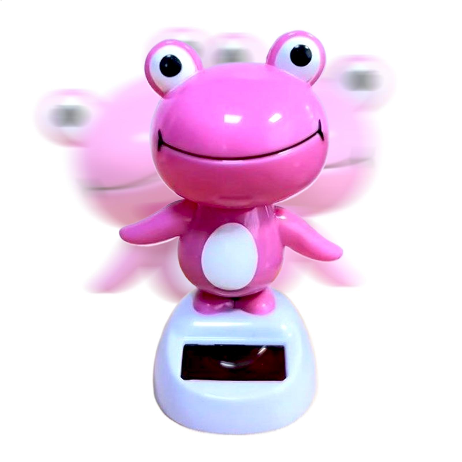 

Розовая милая лягушка на солнечной батарее, качающая головой, танцующая, украшение для автомобиля, декор на приборную панель CN