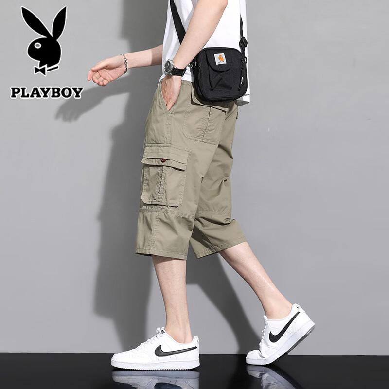

Playboy Men s Lightweight Summer Casual Capri Shorts 6XL