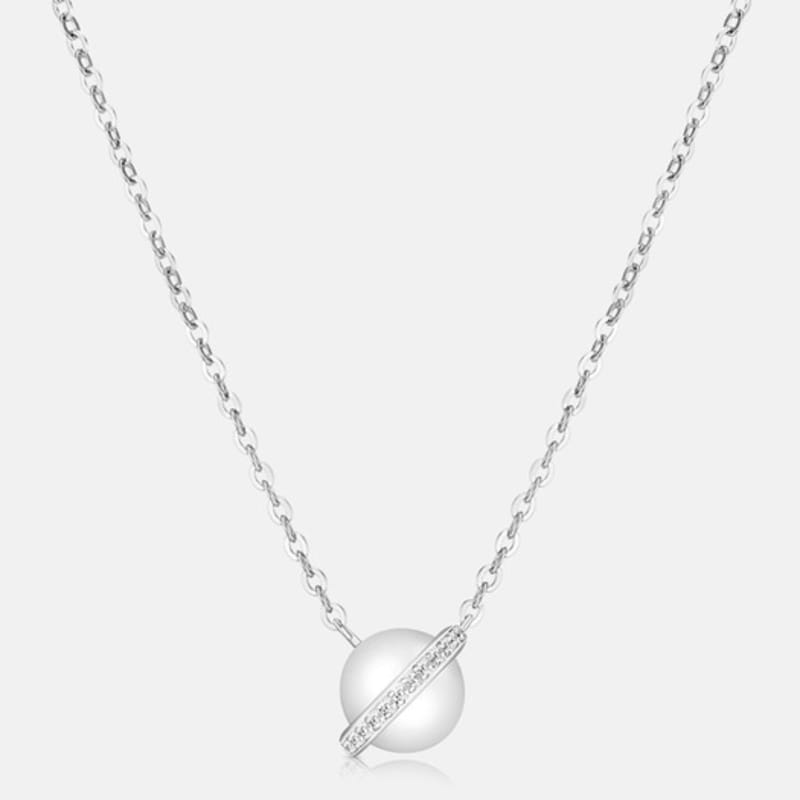 METROCITY JEWELRY 1992 PERLA Sterling Silver White Necklace A251SN1750WPH