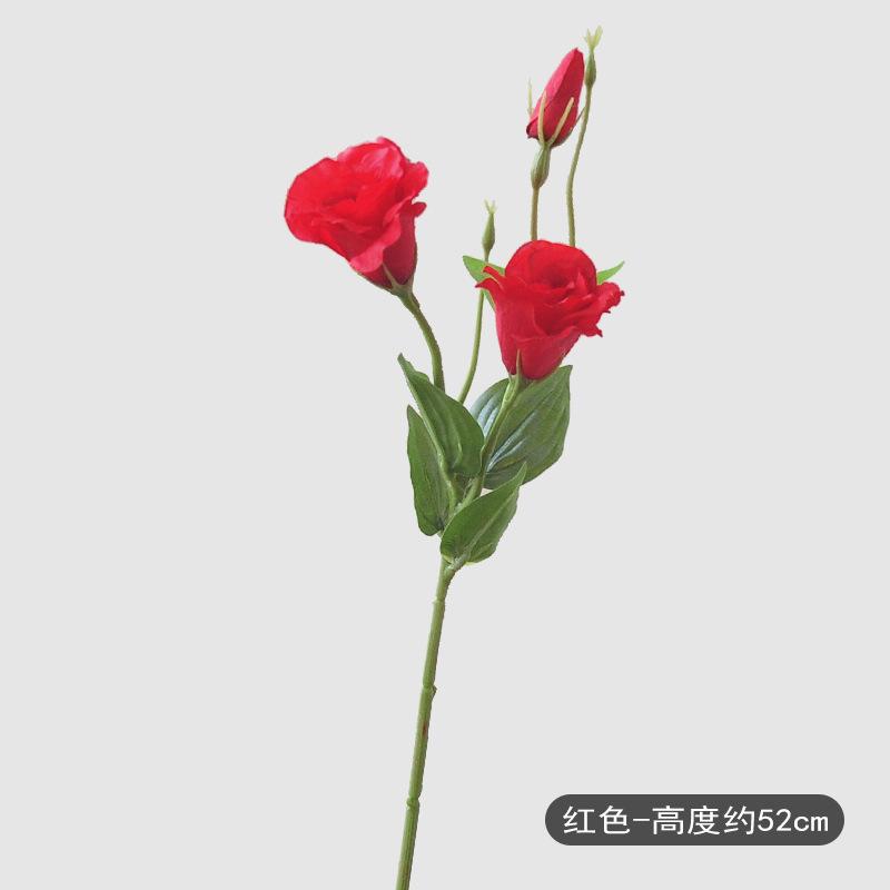 

3-Piece Single Branch Artificial Stock Flower Home Decor Wedding Arrangement Fake Flower 52cm Short Stock Artificial Flower 3pcs червоний