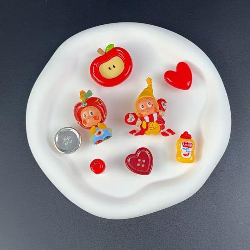 8PCS Fashion Shoe Charms Set Accessories Hole Shoe Buckle Cute Cartoon Animal Fruit DIY 3D Shoes Decorations Kids Party Gift