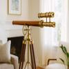 Brass Telescope On Wooden Tripod Unique Nautical Gift 99.06 Cm  Floor Decor for Him or Her