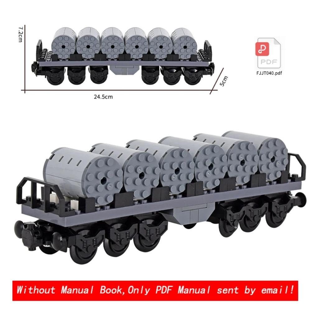 NEW MOC Brown Retro Train Freight Car Brick Set, Closed Box Wagon MOC Kit, Hobby Collectible Toy, Compatible Building Blocks