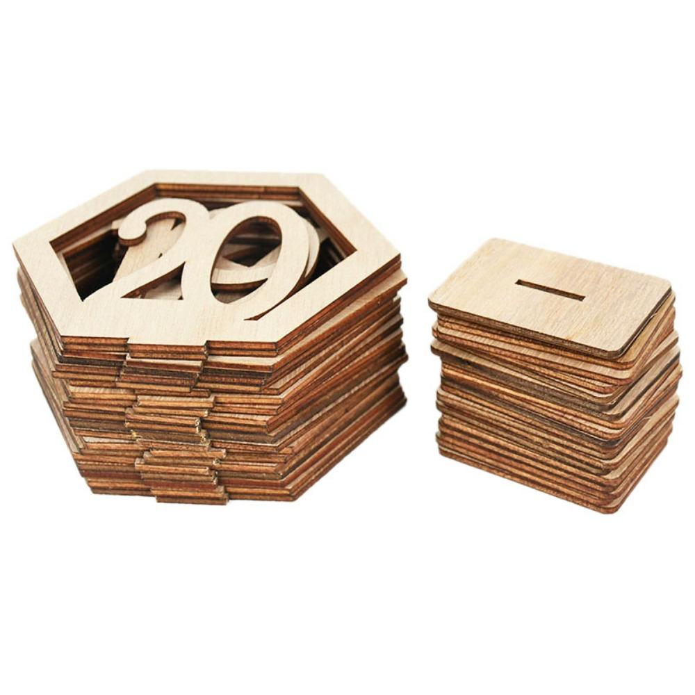 Decor Hexagon Shape Wooden Digital Seat Signs Table Number Signs Table Number Plate Seat Number