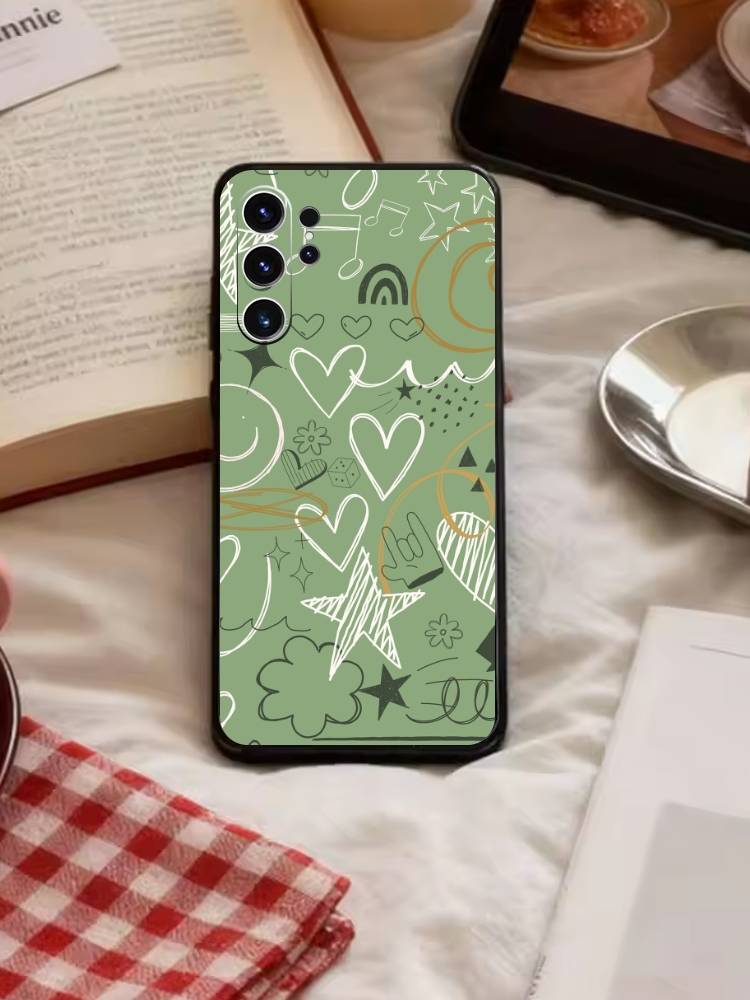 Y2k INS Graffiti Phone Case For Samsung S26,S25,S24,S23,S22,S21,S20,Plus,Fe,Lite,Others Black Cover