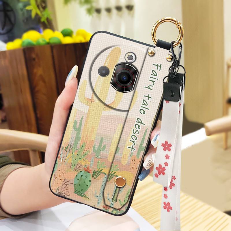 Fashion Design Waterproof Phone Case For ZTE Nubia Focus Pro 5G Dirt-resistant Kickstand Lanyard Anti-dust Protective