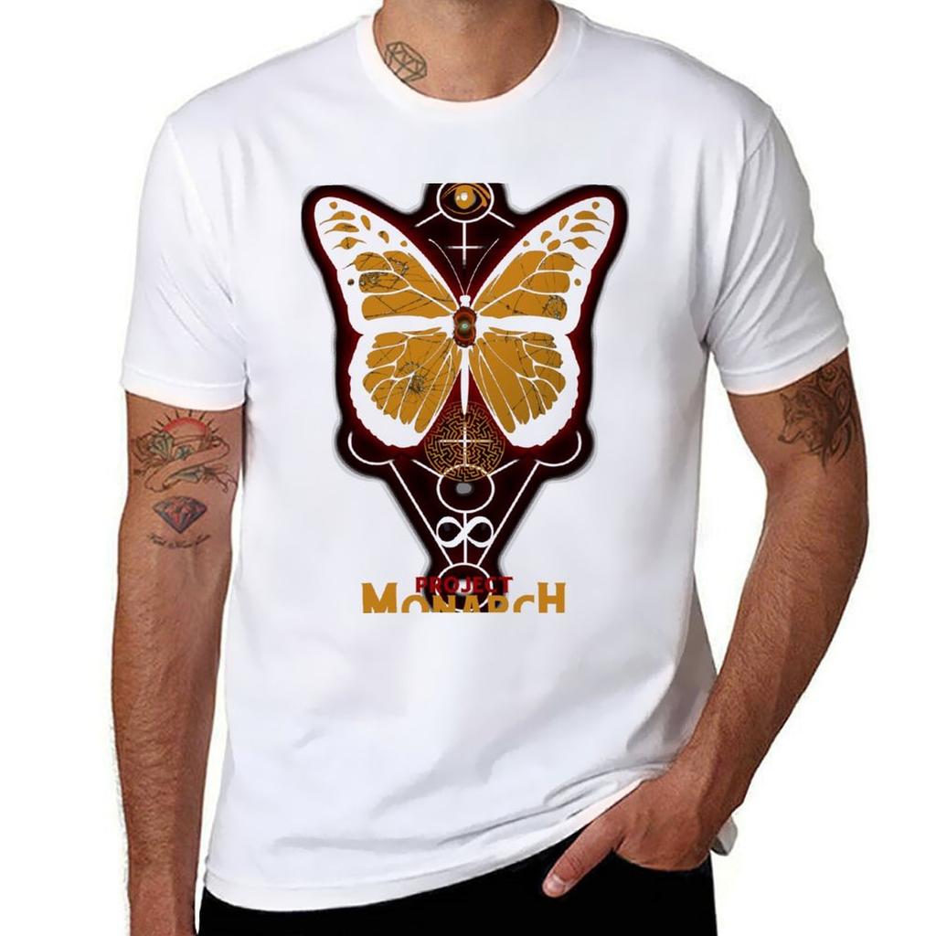 Projekt Monarch Verschwörung Design T-Shirt Übergröße Komfort Passform T-Shirt