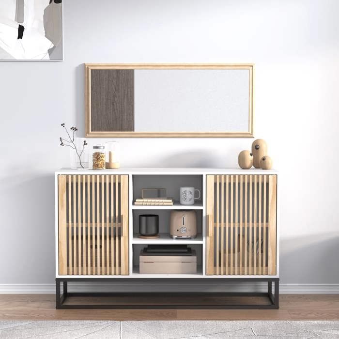VidaXL Buffet blanc 105x30x65 cm bois d'ingénierie, armoire, armoire latérale, armoire de rangement, armoires, placard, 352118