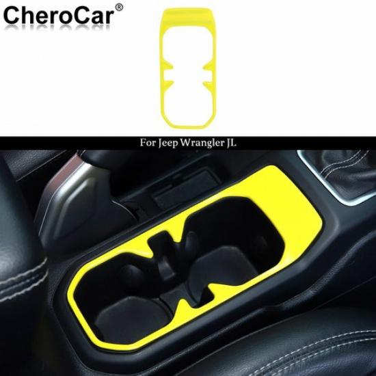 For 2018+ Jeep Wrangler JL JLU JT Inner Front Water Cup Holder Trim Cover Yellow