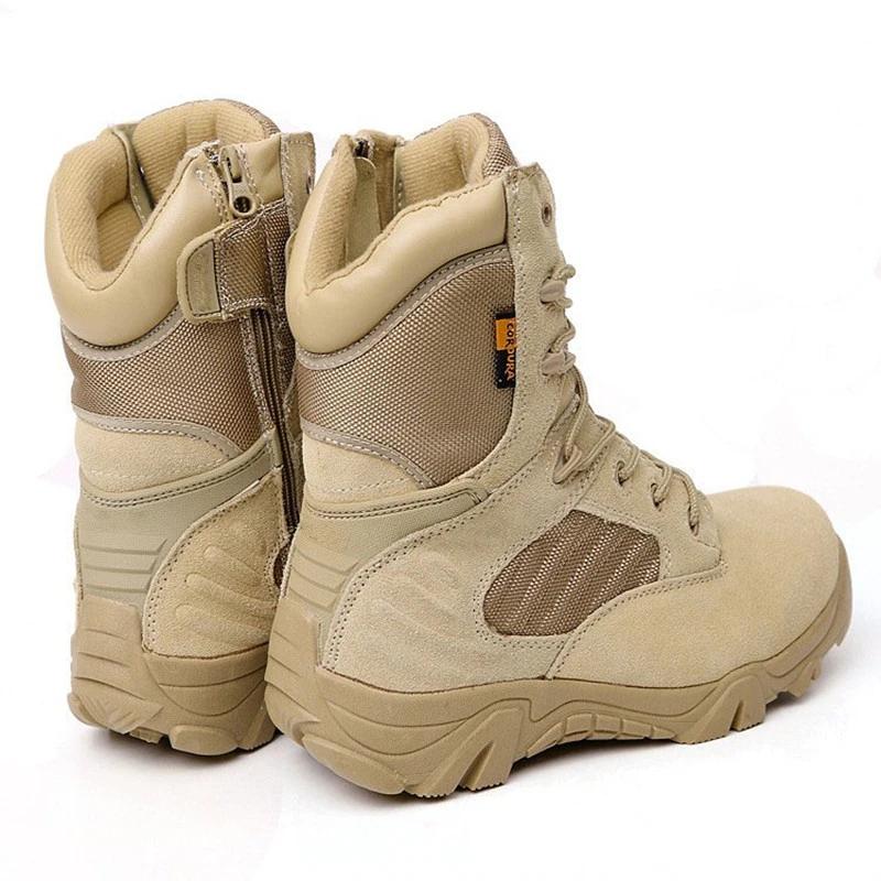 Plus Size Eu 37-47 Male Boots Outdoors Climbing Special Force Leather Waterproof Desert  Boots