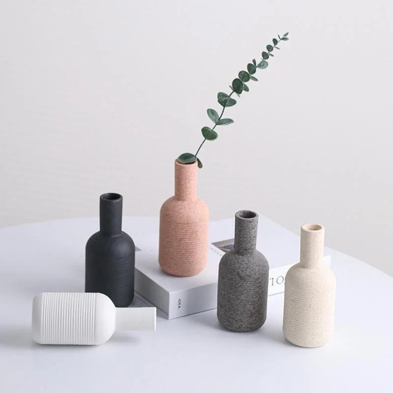 NEW Modern Nordic Vase Ceramic Flower Pot Home Living Room Decoration Office Desktop Ornaments Flower Arrangement Art Decor