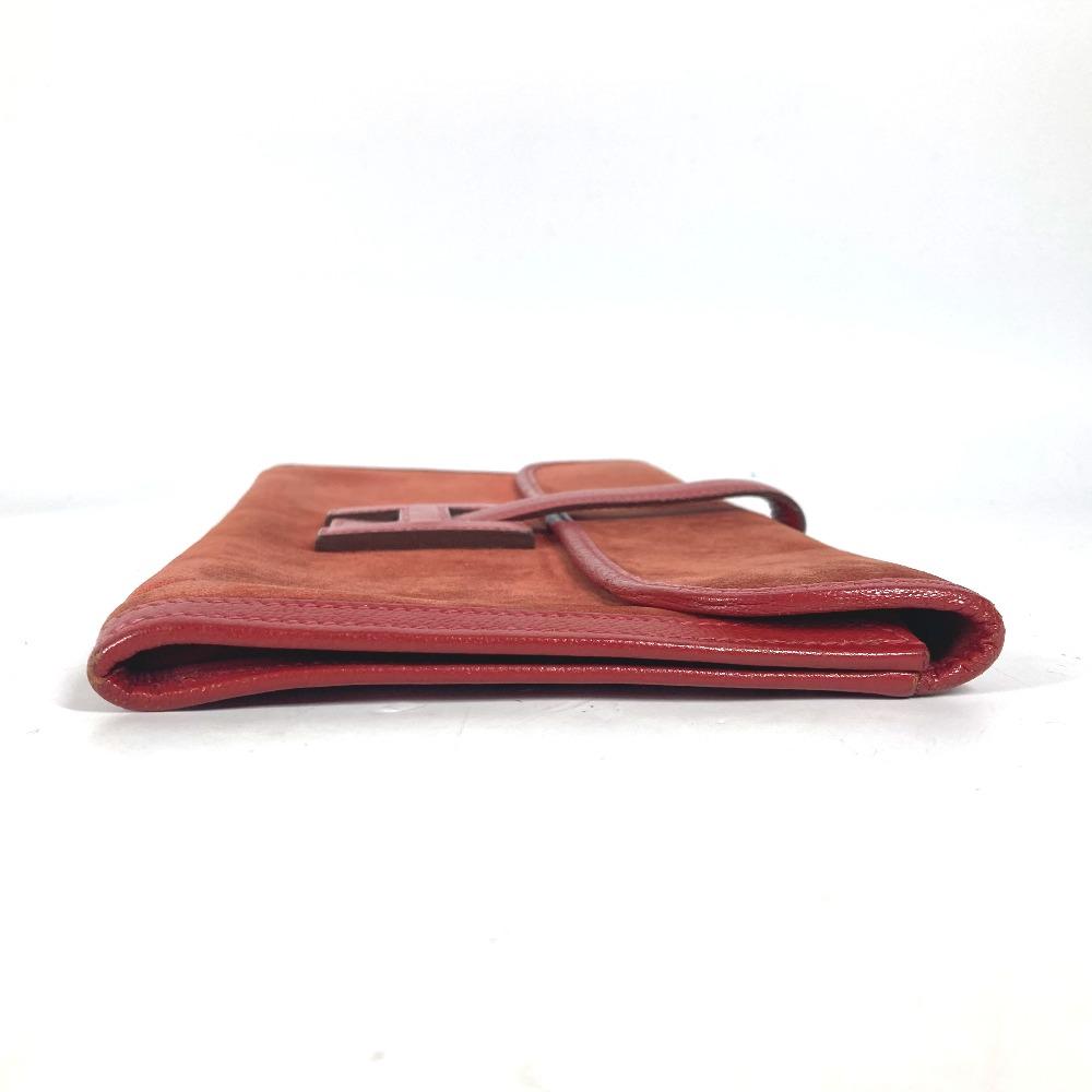 Hermes Bag H Logo Jige Elan Bag Clutch Bag Leather Red