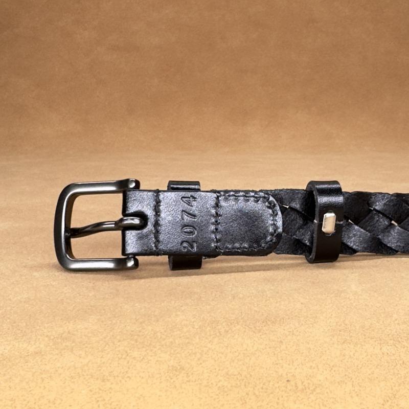 Vintage Handwoven Vegetable Tanned Cowhide Genuine Leather Belt Accessories Lead Pin Buckle Belt Top Layer Cowhide