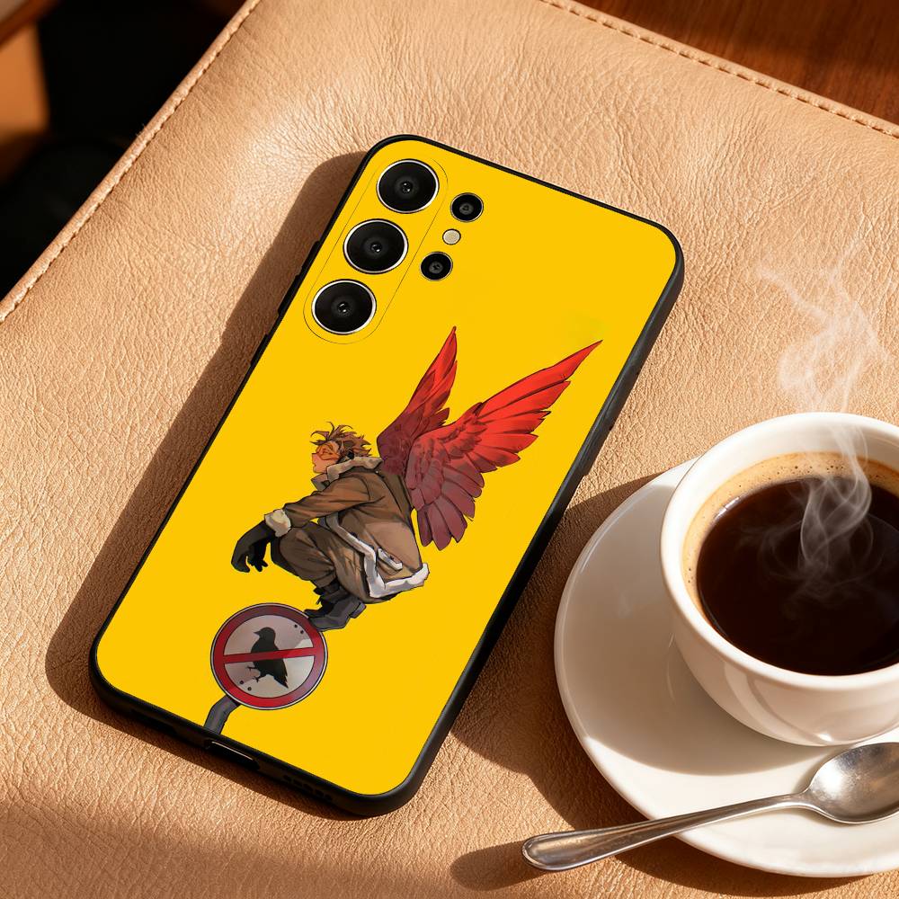 Hawks BNHA M-MHA Phone Case For Samsung S26,S25,24,23,22,30,21,10,9,Ultra,Plus,Lite,FE Soft Black Case