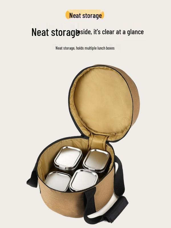 Mountain Outdoor Cooking & Tableware Set with Anti-Collision Gas Tank and Hand-Held Picnic Storage Bag.