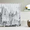 Chinese Style Flowers Bird Scenery Waterproof Shower Curtain Bath Curtains 3d Printing Bathroom with Hooks Washable Cloth Screen