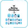 Pack of 24 Christmas Snowman Snowflake Blue Press On Nail ABS Build False Nail for Holiday Parties and Daily Wear