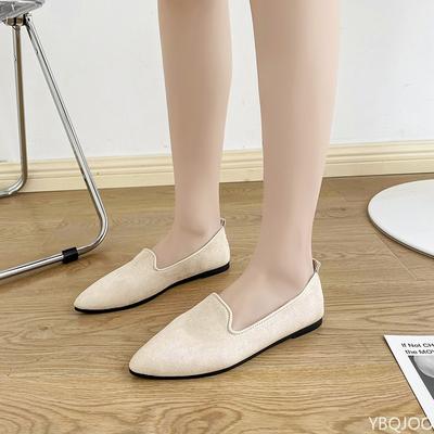 Lente Nieuwe Modieuze Ademende Platte Schoenen voor Dames Zachte Zool Puntige Neus Casual Mode Simpel Comfortabel Boot Schoenen