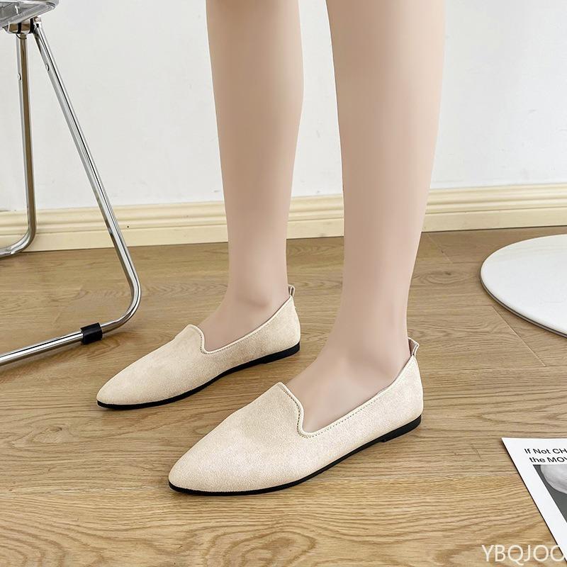 Fashion Spring New Fashionable Breathable Flat Shoes for Women Soft Bottom Pointed Casual Fashion Simple Comfortable Boat Shoes