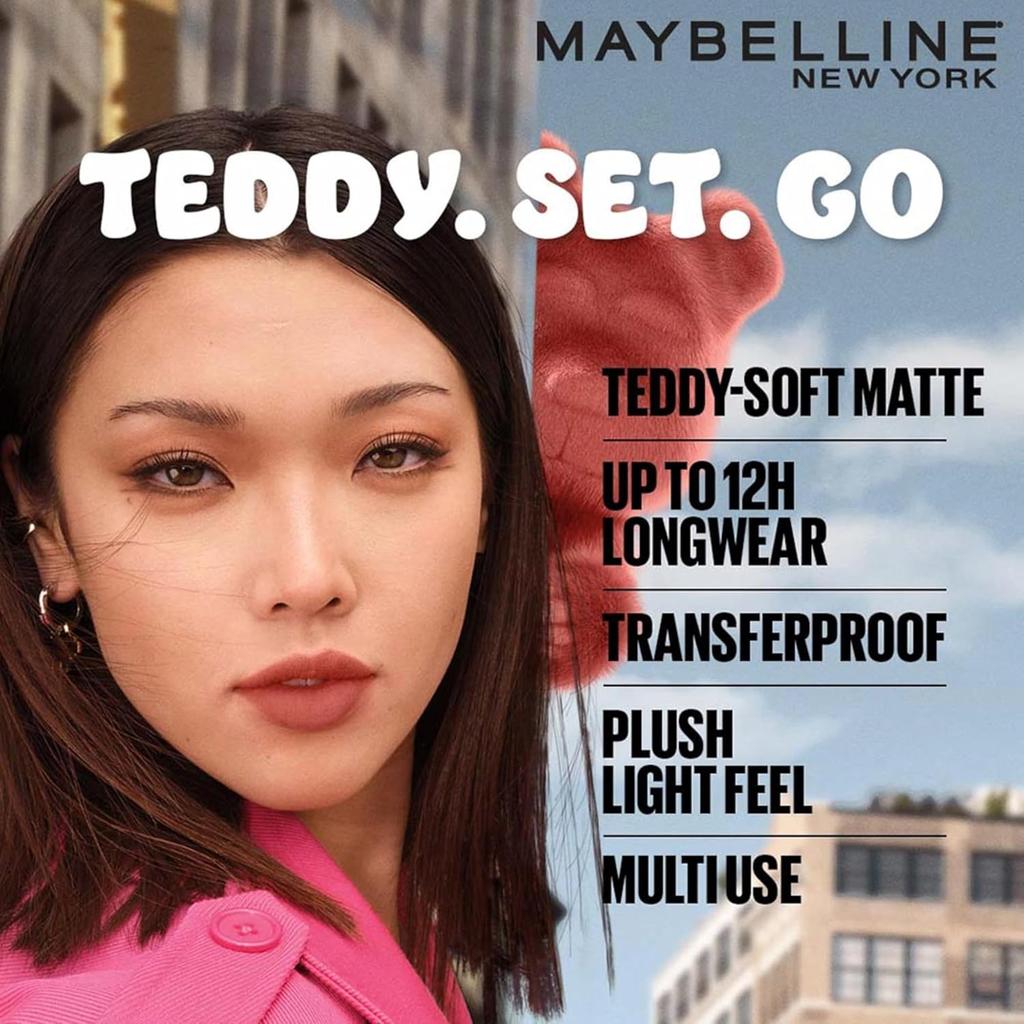 Maybelline New York Superstay Teddy Tint Lip and Cheek Color July Forever Long-Lasting Matte Finish 5ml