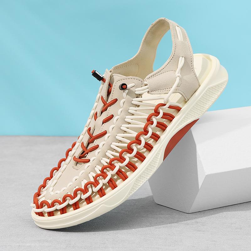 Fashion Summer Men Sandals Women Slippers Weaving Design Beach Sandals Breathable Casual Flat Sandals Outdoor Couples Sandals