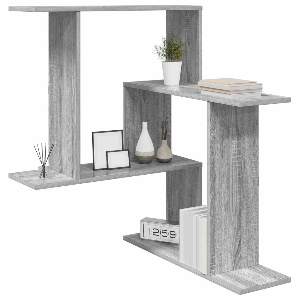 Wall Shelf Sonoma Grey 67 x 67 x 87 cm Engineered Wood