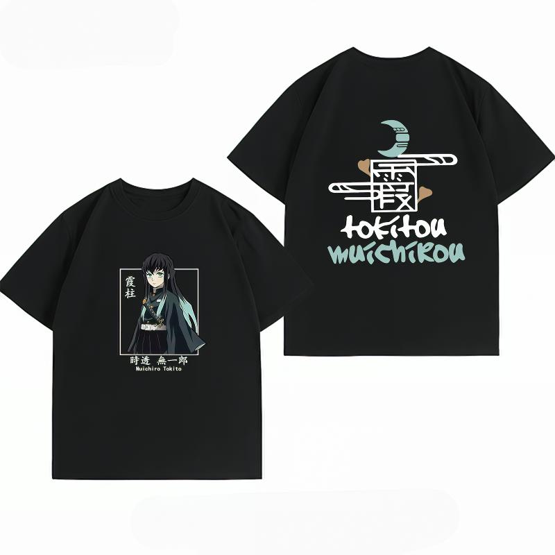 Unisexs Clothing New 100 Cotton Summer TShirt Bandai Demon Slayer Unisexs TShirt Muichiro Print Casual Unisexs TShirt S