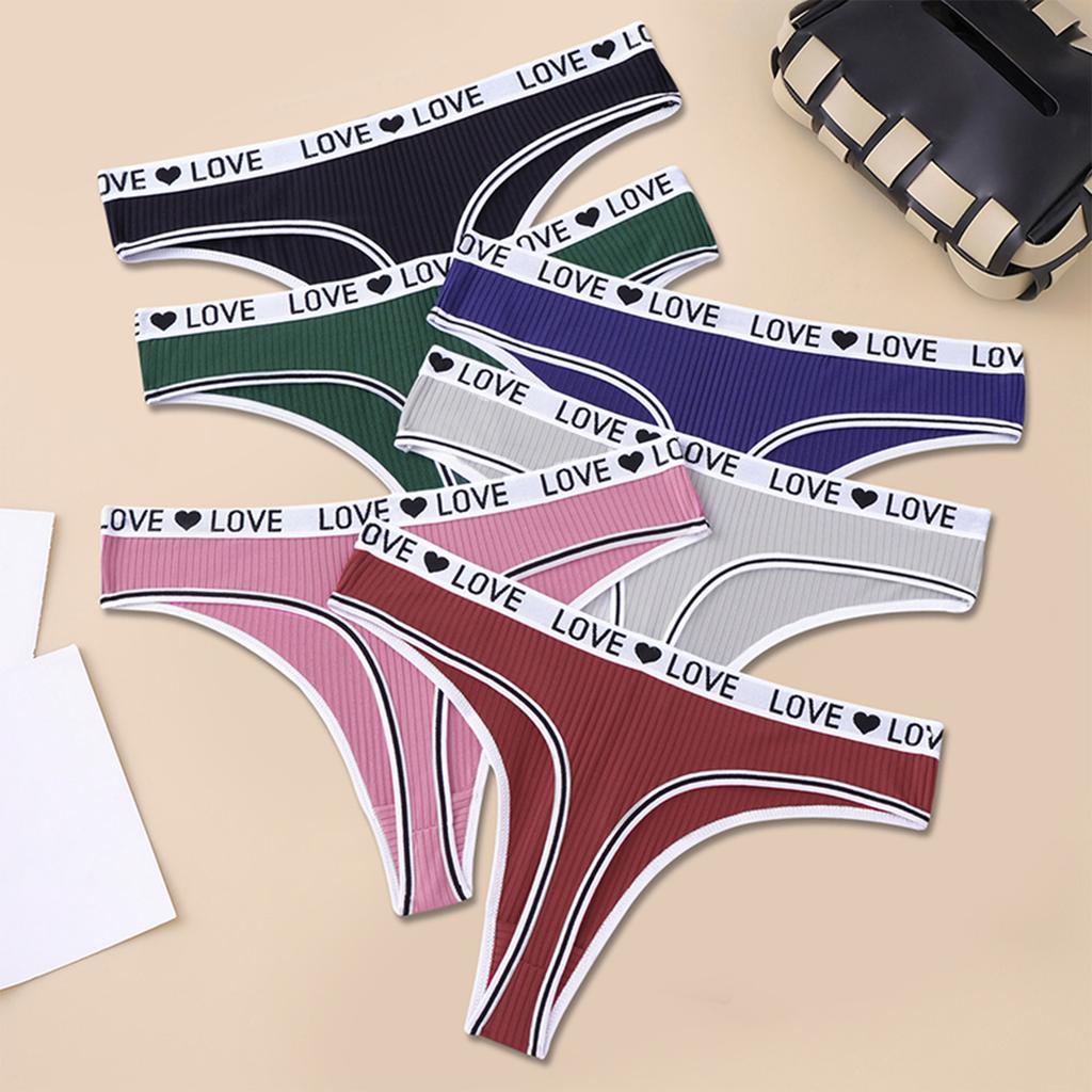 Lady's Thong Sexy Yoga Sports Letter Belted Low- Seamless Underwear