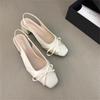2025 Summer New Woman Bow Design Square Heel Shoes Trend Casual Shoes Non-slip Outdoor Square-toed Woman Shoes