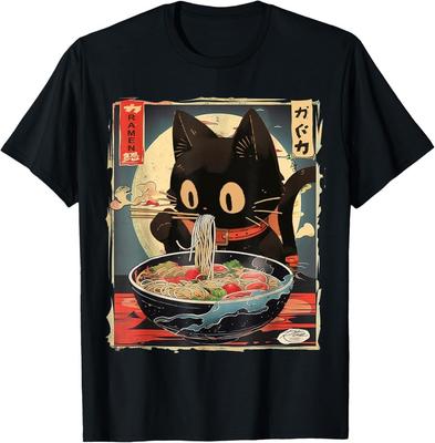 Kawaii Katze isst Ramen Nudeln Anime Geschenk Mädchen Teenager T-Shirt Unisex T-Shirt
