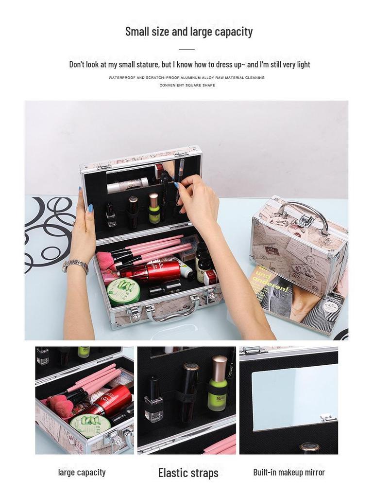 Geantă portabilă mare pentru machiaj și cosmetice