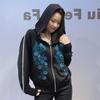 A New Style of Hoodie Jacket for Women's Autumn and Winter with Rhinestones A Small Zippered Cardigan and Hooded Sweatshirt